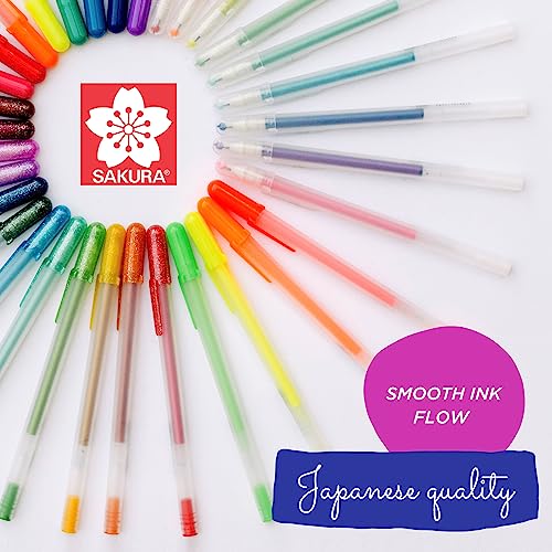 SAKURA Gelly Roll Metallic Gel Pens - Pens for Scrapbook, Journals, or Drawing - Colored Metallic Ink - Medium Line - 10 Pack