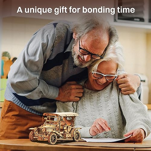ROKR Vintage 3D Wooden Puzzle Car Kit – 1:15 Scale Model Building Adventure for Adults and Teens ROKR