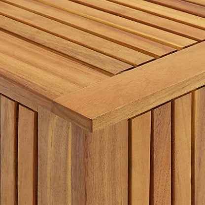 vidaXL Outdoor Storage Box, Deck Box with Lid, Patio Cabinet, Storage Chest for Outdoor Cushions Throw Pillows Garden Tools, Solid Wood Acacia