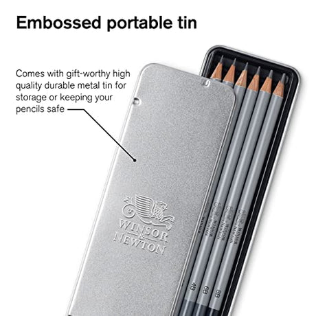 Winsor & Newton Studio Collection Artist Pencils, Graphite Pencils, Set of 6 Winsor & Newton