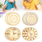 Unfinished Wood Clock，Wooden Cutouts Crafts Circles Natural Rounds Slice Blank Pieces Plaque Sign Discs for DIY Christmas Decoration Painting Joyzan