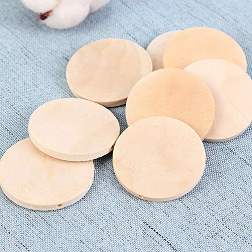 Holibanna 50pcs Wood Earring Ingredients Wood Earrings Round Wooden Discs DIY Earrings Wood Ear Drop Stud Wooden Earring Pendant Circle Earrings Holibanna