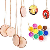 Wood Slices 30 Pcs 2.4-2.8 inches TICIOSH Craft Unfinished Wood kit Predrilled with Hole Wooden Circles for Arts Wood Slices Christmas Ornaments DIY TICIOSH