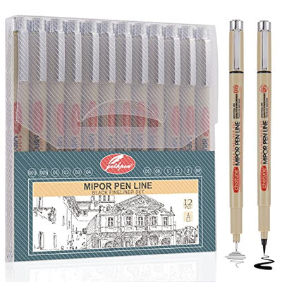 GETHPEN Black Micro-Pen Fineliner Ink Pens, Waterproof Archival Ink, Drawing Pens, Artist Illustration Pens, Multiliner, for Art Watercolor,