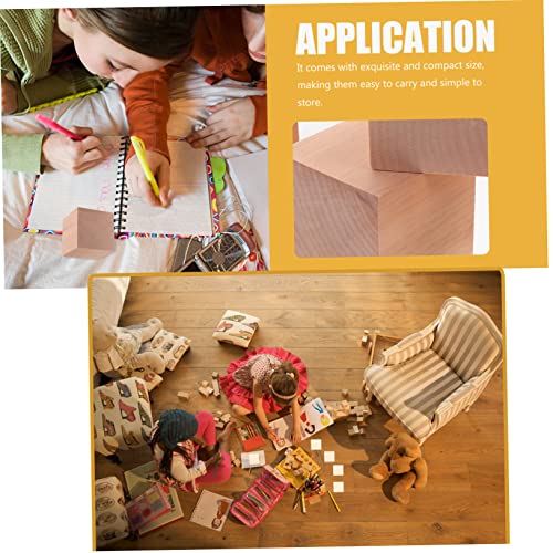 Kisangel 8 Pcs Blocks Solid Cube Wood Block Unfinished Wood Dice Unfinished Pine Cubes Unfinished Wooden Cubes Blank Wood Squares Blank Wood Dice Kisangel