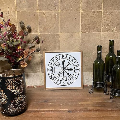 Runes Stencils for Painting on Wood Stones Reusable Celtic Border Ancient Alphabet Viking Symbol Stencils for Crafts Canvas Furniture Wall Drawing yhslmh