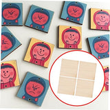 Anneome Graffiti Wood Slices DIY Painting Slices 4pcs Wood Slices Plate Square Wooden DIY Crafts Unfinished Wood Slices Anneome
