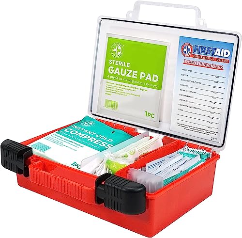 Be Smart Get Prepared First Aid Kit, 250 Piece. Exceeds OSHA ANSI Standards for Office, Home, Car, School, Emergency, Survival, Camping, Hunting, & Be Smart Get Prepared