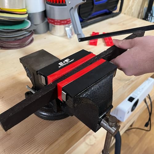 S&F STEAD & FAST Soft Jaws for Bench Vise 4.5", 2 pairs, Strongly Magnetic Vise Jaw Pads, TPU, Multi-groove and Textured Inserts, for Clamping S&F STEAD & FAST