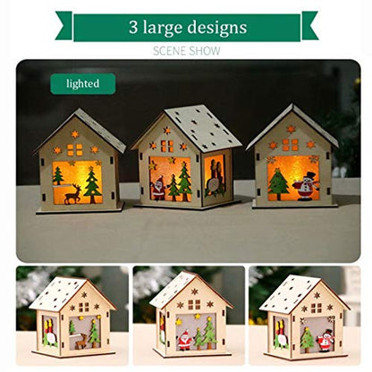 QIAONIUNIU Wood Craft Kits Unfinished Small Houses 3D Cutting Wooden Puzzle Toy for Kids and Adults Build Your Own Perfect Decoration-Including 7 pcs - WoodArtSupply