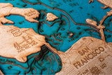 Beautifully Detailed! San Francisco 3-D Wood Map. BLUE TahoeWoodMaps.com