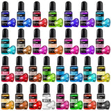 Epoxy Resin Pigment - 30 Colors Concentrated Liquid Epoxy Resin Dye, Transparent Resin Colorant for Resin Coloring, DIY Resin Jewelry Making, Resin Vividye