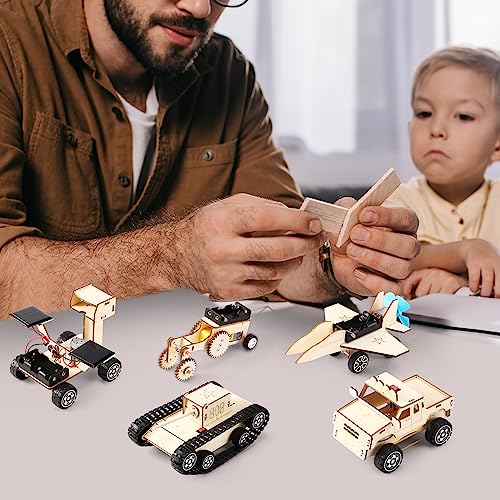 Leitee 24 Set Kits Wood Projects for Boys Girls to Build 3D Wooden Building Kit Puzzles Mechanical Car Educational Science Models Kits Building Toys - WoodArtSupply