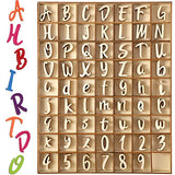 248 Pcs 1 Inch Wood Alphabet Letters and Wooden Numbers Blank Unfinished Wooden Letters for Crafts Wooden Numbers with Rustic Storage Tray for Blulu