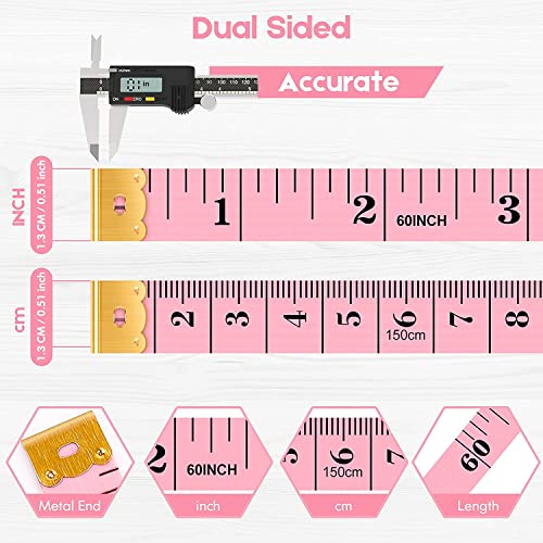 Tape Measure, iBayam Soft Ruler Measuring Tape for Body Weight Loss Fabric Sewing Tailor Cloth Vinyl Measurement Craft Supplies, 60-Inch Double Scale iBayam