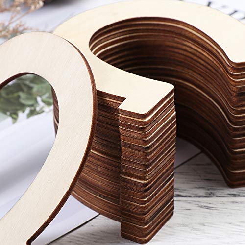 Healifty 24pcs Wood Discs Slices Horseshoe Shape Unfinished Wooden Cutouts Craft DIY Decoration