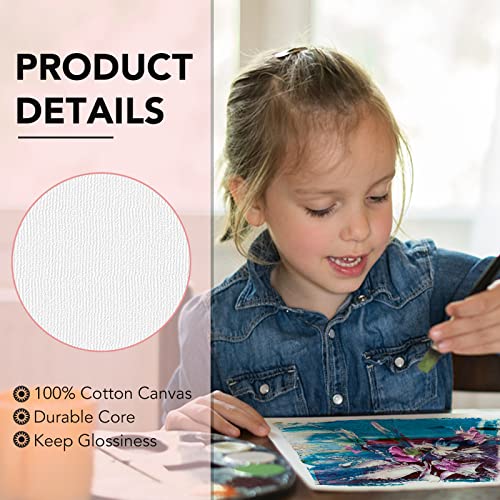 ESRICH Canvases for Painting Blank Cotton Canvas Boards 21Pack with 7 Size 4x4, 5x7, 8x10, 9x12, 11x14，Round Canvas with D8, D10, 3 of Each, Painting - WoodArtSupply