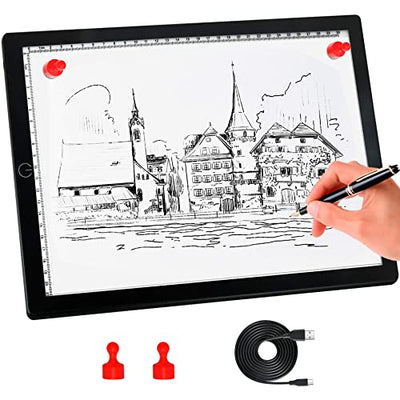 comzler Light Board, A4 Tracing Light Box, Magnetic Light Pad, Light Table for Tracing, LED Light Drawing Board, Sketch Pad LED Light Drawing Pad,