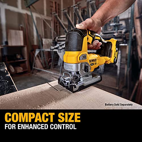 DEWALT 20V MAX XR Jig Saw, 3,200 Blade Speed, Cordless, Brushless Motor, LED Light, Bare Tool Only (DCS334B) DEWALT