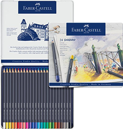 Faber Castell 114724 Gold Faber Colored Pencils Set in 24 Colors - WoodArtSupply