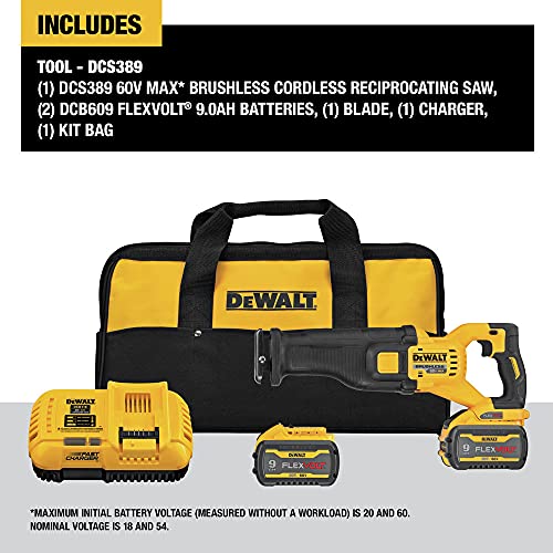 DEWALT FLEXVOLT 60V MAX* Reciprocating Saw, Cordless Kit (DCS389X2) DEWALT