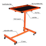 Eisen ET018 Mechanics Rolling Work Table, Adjustable Mobile Tray Table for Shop, Garage, DIY. Tool Tray Cable With Wheels. 220 lb. Capacity, orange Eisen Home