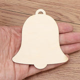 Healifty 10Pcs Unfinished Christmas Wooden Ornaments Bell Wood Cutouts Wood Slices for Christmas Trees Hanging Decorations Healifty