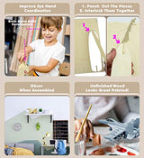 Puzzled 3D Puzzle F-18 Hornet Aircraft Jet Wood Craft Construction Kit Fun & Educational DIY Wooden Toy Assemble Model Unfinished Craft Hobby Puzzled