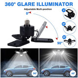 Aoretic LED Garage Lights Bulb 2 Pack -80W, 8000LM 6500K Led Shop Light with 3 Deformable Panels, Basement Barn Light Garage Ceiling Lights, E26/E27 Aoretic