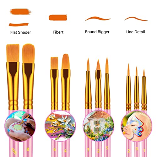 Paint Brushes Set, 60 Pcs Paint Brushes for Acrylic Painting, Oil Watercolor Acrylic Paint Brush, Artist Paintbrushes for Body Face Rock Canvas, Kids Artstorys