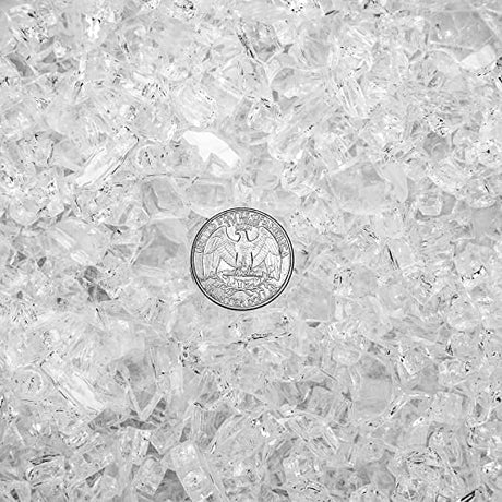 Onlyfire 10-Pounds Regular Fire Glass for Natural or Propane Fire Pit Fireplace & Landscaping, 1/4-Inch High Luster Platinum onlyfire