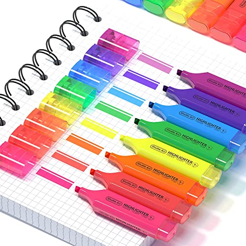 Shuttle Art Highlighters, 8 Assorted Colors Highlighter Pens, Chisel Tip Dry-Quickly Non-Toxic Highlighter Markers for Adults Kids Highlighting on