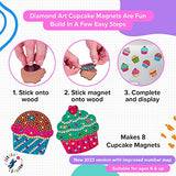 Cupcake Diamond Painting Magnets Set -2023 Ver w/ 8pcs - Diamond Painting Kits for Kids w/ Diamond Painting Stickers & Wood - Diamond Art Kits for Little Jupiter