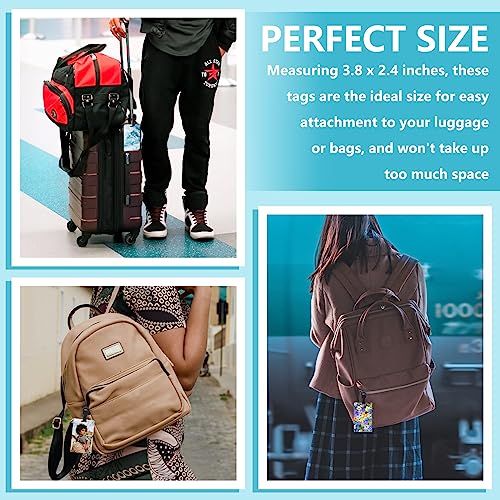 Wpxmer 10 Pack Blank Sublimation Luggage Tags, Double Sided MDF Suitcase Labels with Strap for Easy Identification, Personalize Your Luggage