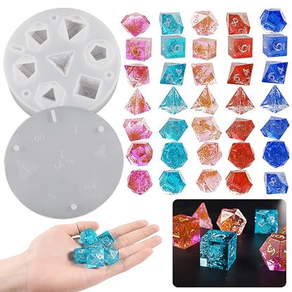 Dice Mold 7 Cavities Dice Mold Dice Resin Casting Mold Resin Making Molds Silicone Mold for Candle Home Decorate Mold Candle Making Mold 3D Animal