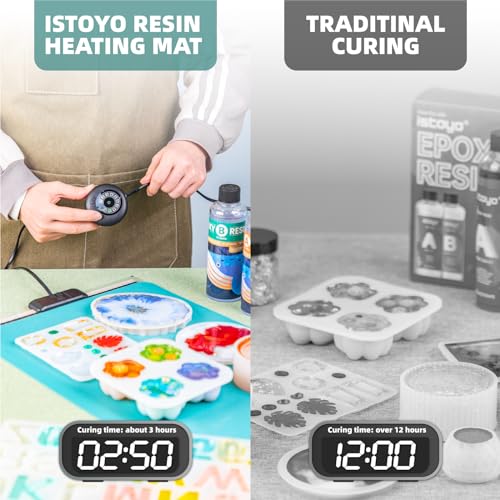 ISTOYO Resin Heating Mat, Resin Molds Heating Pad, Resin Curing Machine, Epoxy Resin Dryer with Time Adjustment Function for Epoxy Molds, Resin ISTOYO