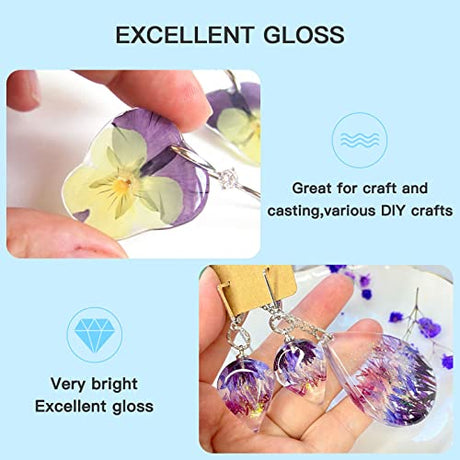 JDiction 400g UV Resin, New Formula Crystal Clear UV Resin Solar Cure Sunlight Activated Hard UV Resin Kit for Jewelry Making, Casting and Coating JDiction