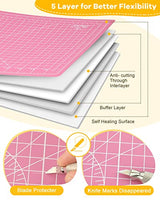 Thickened 18"x12" Self Healing Cutting Mat, Idemeet Rotary Cutting Sewing Mat for Crafts, 5-Ply Blade Table Protector Cut Board for Fabric Leather Idemeet