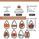 SUNNYCLUE 1 Box 8 Pairs Thanksgiving Dangle Making Starter Kit Thanksgiving Earrings Bulk Wood Teardrop Charms Wooden Fashion Earrings for Jewelry SUNNYCLUE