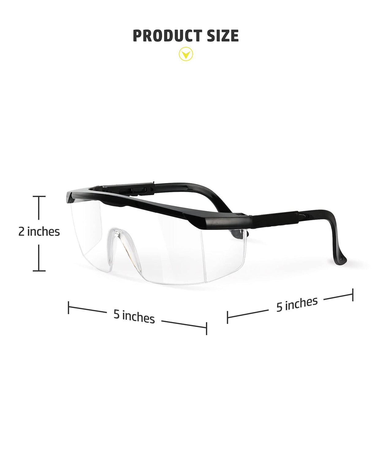 PACIFIC PPE 2 Pack Safety Glasses, Anti-fog, Scratch Resistant Clear Wraparound Lenses and No-Slip Grips, Adjustable, Lab Goggles PACIFIC PPE