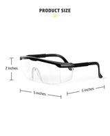 PACIFIC PPE 2 Pack Safety Glasses, Anti-fog, Scratch Resistant Clear Wraparound Lenses and No-Slip Grips, Adjustable, Lab Goggles PACIFIC PPE