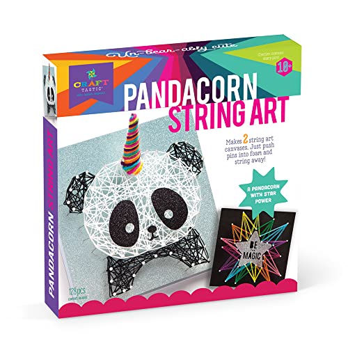 Craft-tastic – String Art – Craft Kit Makes 2 Large String Art Canvases – Pandacorn Edition Craft-tastic