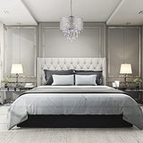 Edvivi Marya 4-Lights Chrome Round Crystal Chandelier Ceiling Fixture | Beaded Drum Shade Edvivi