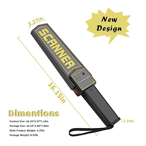 Metal Detector Wand - Handheld Security Wand,Metal Detector,High-Sensitivity Accuracy Safety Bars for Lumber Woodworking (with Light) HEYOURTOR