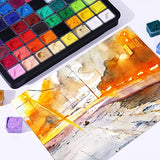 HIMI Gouache Paint Set, 56 Colors x 30ml Include 8 Metallic and 6 Neon Colors, Unique Jelly Cup Design in a Carrying Case Perfect for Artists, Artme