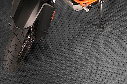 G-Floor Lite Diamond Tread Pattern Slate Grey Vinyl Rollout Garage Flooring Protector Mat for The Garage and Beyond - 7'6" x 14' Size