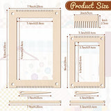 Juexica 7 Pcs Weaving Loom Kit Small Weaving Loom Weaving Loom for Kids Beginners Wooden DIY Weaving Loom with Wooden Weaving Stick Weaving Comb and Juexica