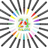 Acrylic Paint Pens for Rock Painting,Set of 24 Extra Fine Point Non-toxic Acrylic Paint Pen Paint Markers for Stone,Ceramic,Glass,Wood,Canvas,Fabrics JanFeel