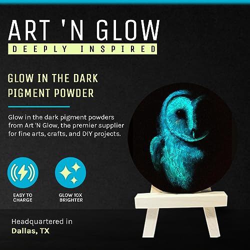 Glow in The Dark Pigment Powder - Neutral and Fluorescent Color for Art Painting, Fine Art, Nail Art Paint, and DIY Crafts - Non-Toxic, Long Lasting Art 'N Glow