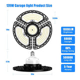 Dansny LED Garage Light, 120W Deformable LED Garage Ceiling Lights 18000 Lumens Led Shop Lights for Garage, Garage Lights with 3 Adjustable Panels. Dansny